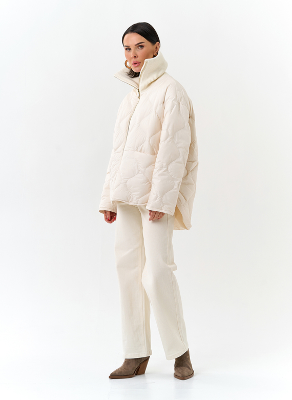 Женская двухсторонняя куртка с высоким воротником