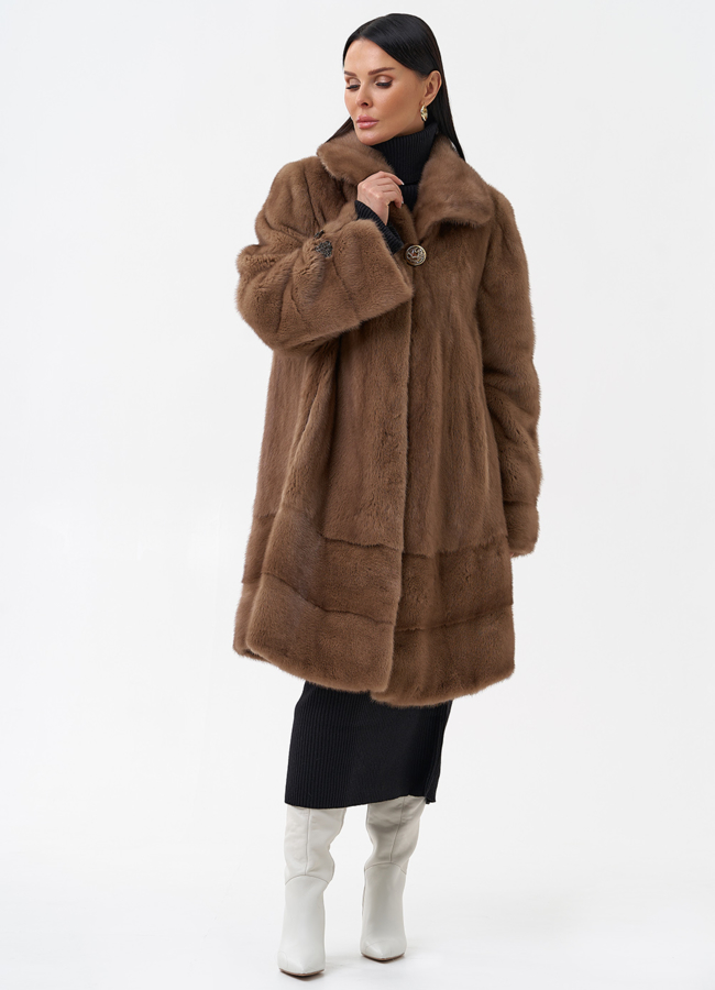 Норковая шуба с воротником модель № 28934 универмаг малина