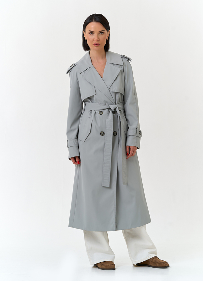 Женский плащ с поясом модель № 33114 универмаг малина