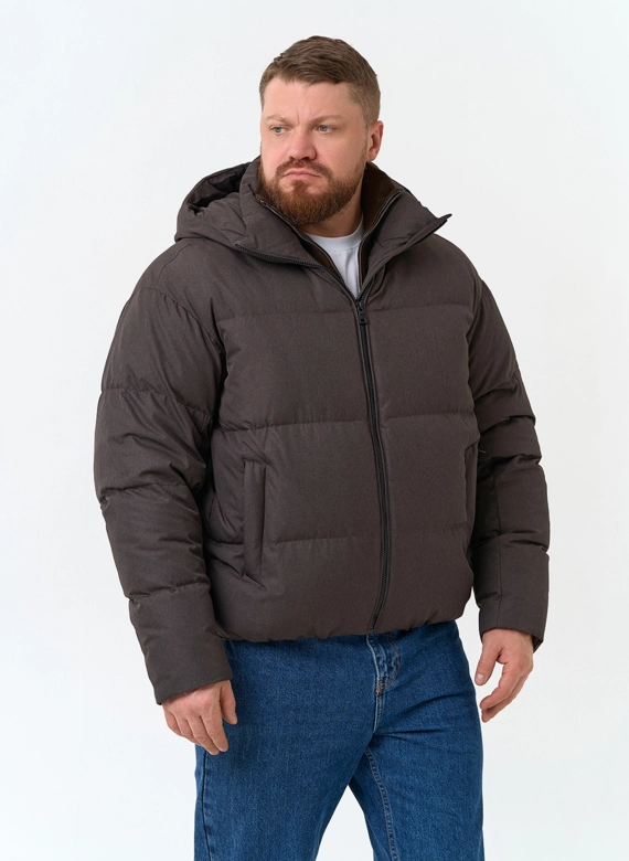 Мужской пуховик с капюшоном  фото