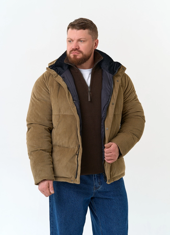 Мужской пуховик с капюшоном модель № 34061 универмаг малина фото