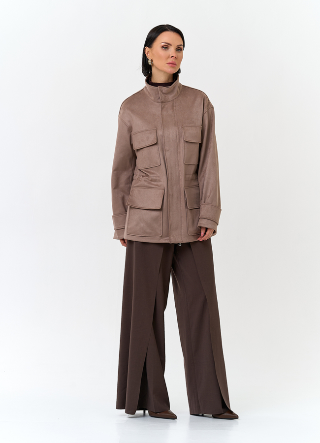 Женская куртка парка из эко замши  модель № 32734 в рассрочку