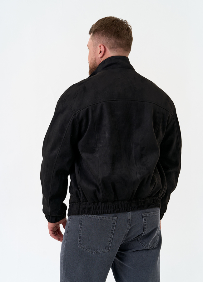 фото Мужская куртка бомбер из эко замши модель № 32883