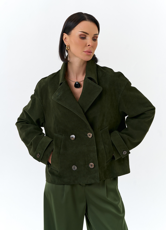 фото Женская куртка из натуральной замши модель № 32524