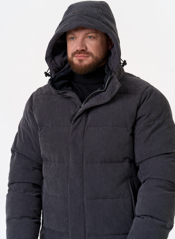 Мужской вельветовый пуховик