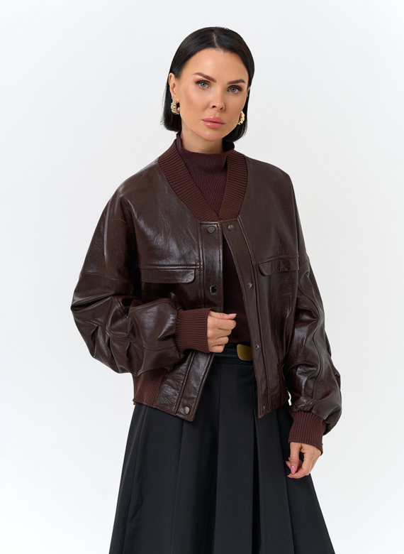 Женская куртка из натуральной кожи