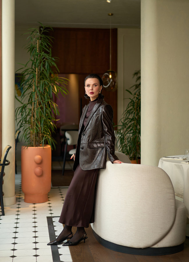 фото Женский жакет из натуральной кожи модель № 32731