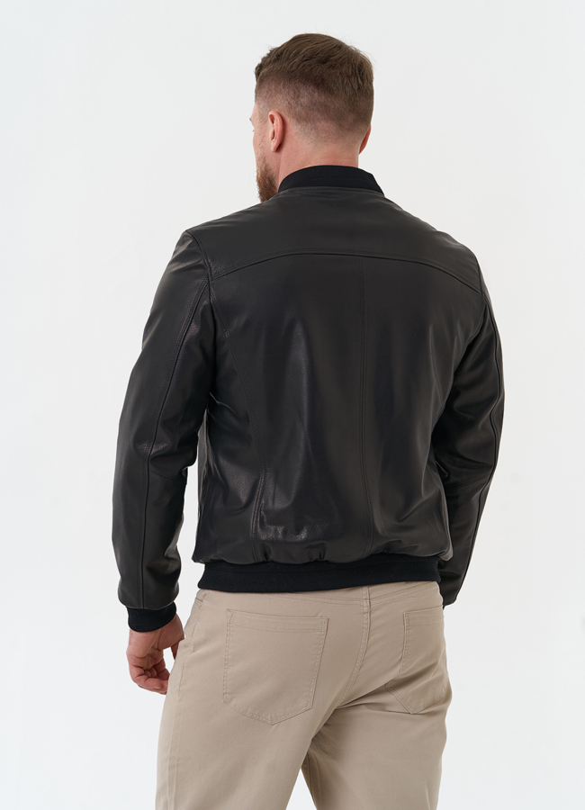 Мужская куртка бомбер из натуральной кожи модель № 24484 в кредит