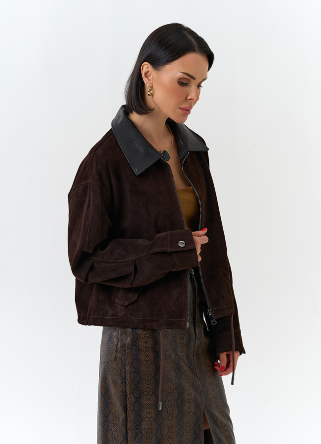 Женская куртка из натуральной замши модель № 32532 универмаг малина