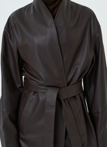 Женский жакет кимоно из натуральной кожи