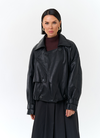 Женская утепленная куртка из эко кожи