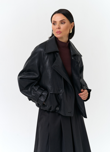 Женская утепленная куртка из эко кожи