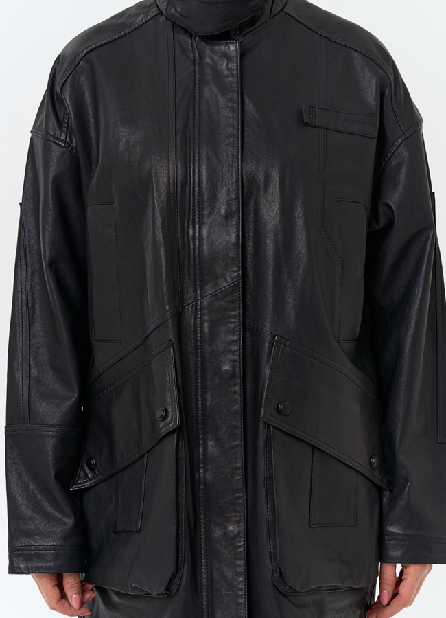 Женская удлиненная куртка из натуральной кожи модель № 32759 универмаг малина