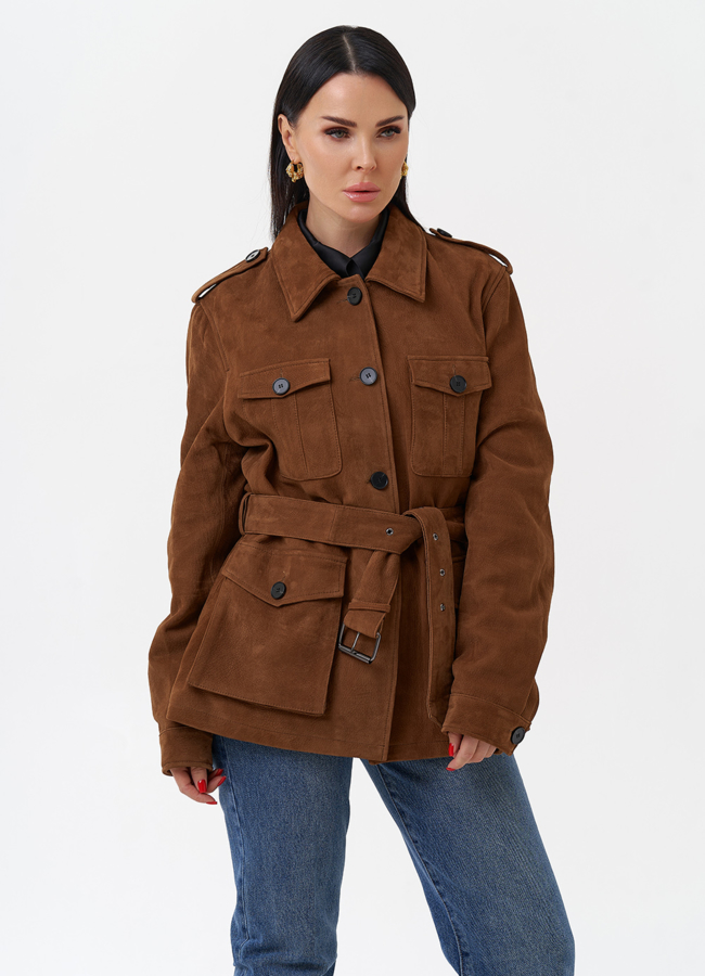 Куртка - сафари женская из натуральной замши модель № 29922 универмаг малина