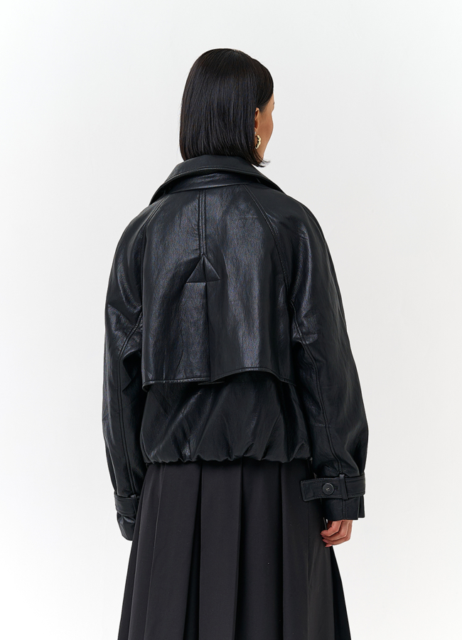 фото Женская утепленная куртка из эко кожи модель № 32842