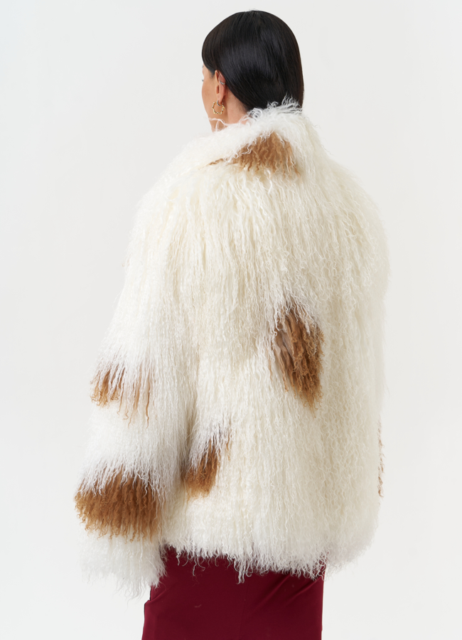 Женская шуба из меха ламы модель № 30634 универмаг малина