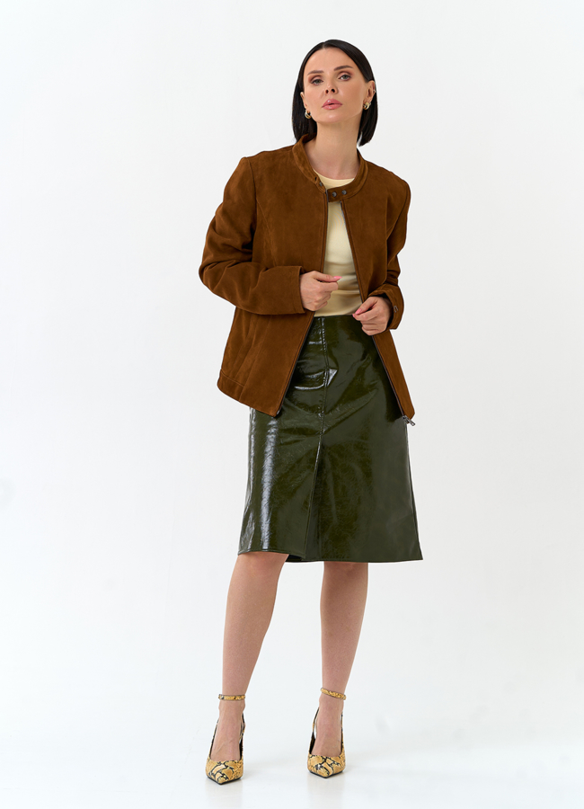 Женская куртка мото из натуральной замши модель № 33140 в кредит