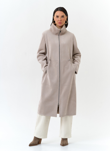 Светлая дубленка из эко замши Светлая дубленка из эко замши