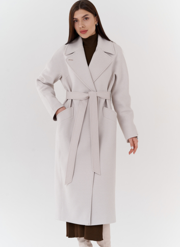 Удлиненное женское пальто в цвете жемчуг Удлиненное женское пальто в цвете жемчуг