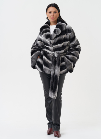 Женская шуба из меха кролика