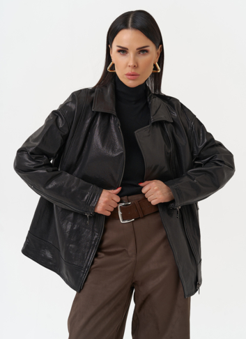 Женская косуха оверсайз черного цвета