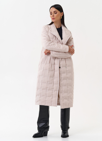 Женское утепленное пальто с английским воротником