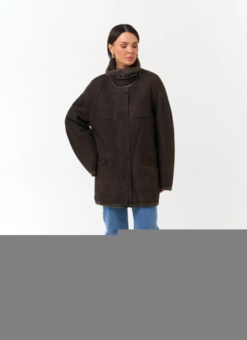 Натуральная дубленка с воротником стойкой