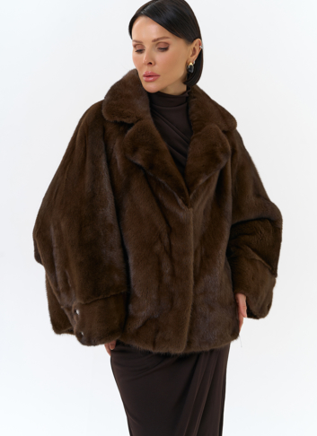 Укороченная шуба из меха норки 