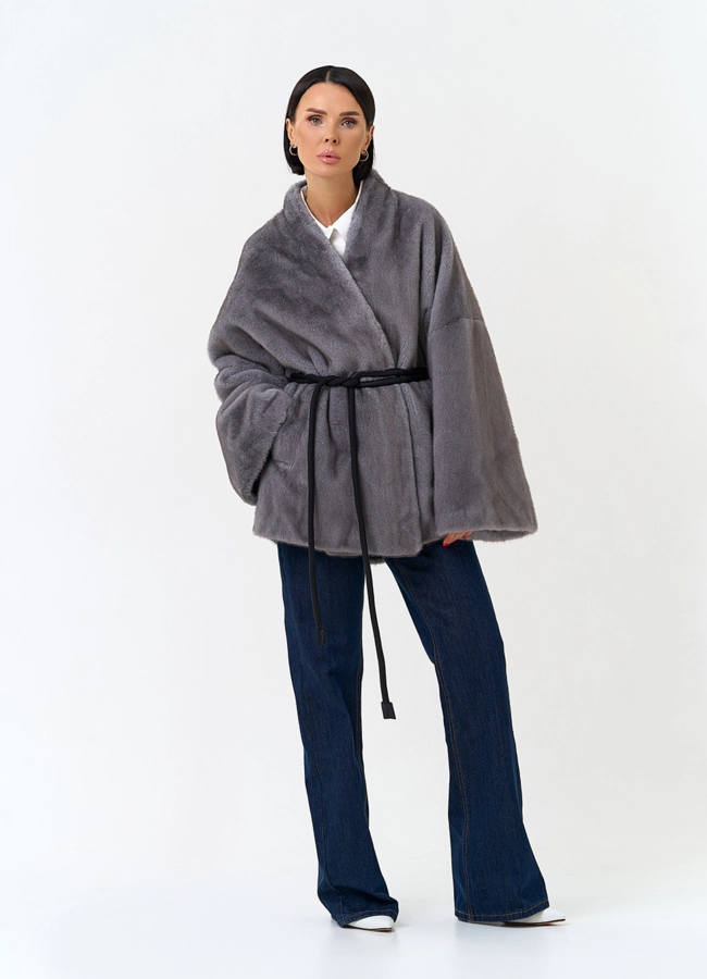 Женская шуба из эко меха модель № 33981 универмаг малина фото