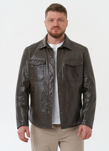 Мужская куртка "рубашка" из натуральной кожи