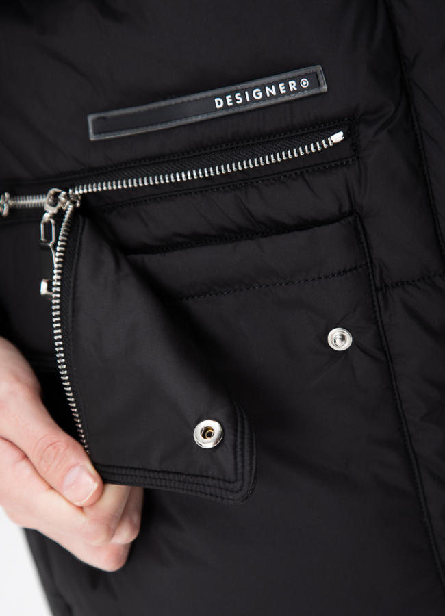 Женский пуховик с капюшоном  модель № 29206 универмаг малина