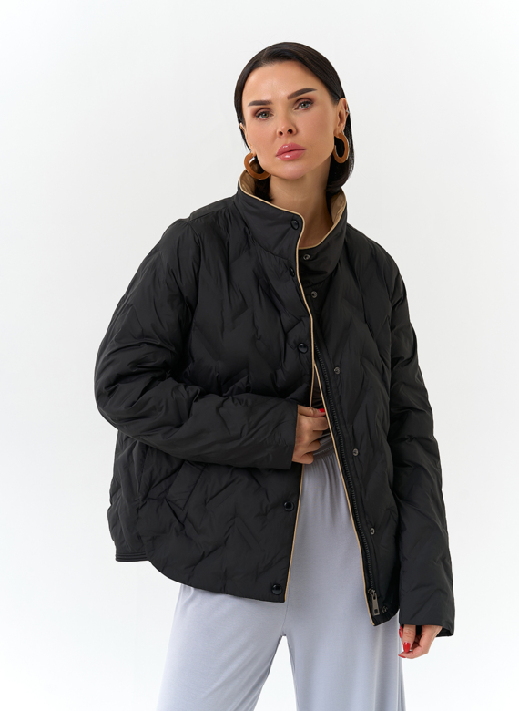Женская куртка с воротником стойкой