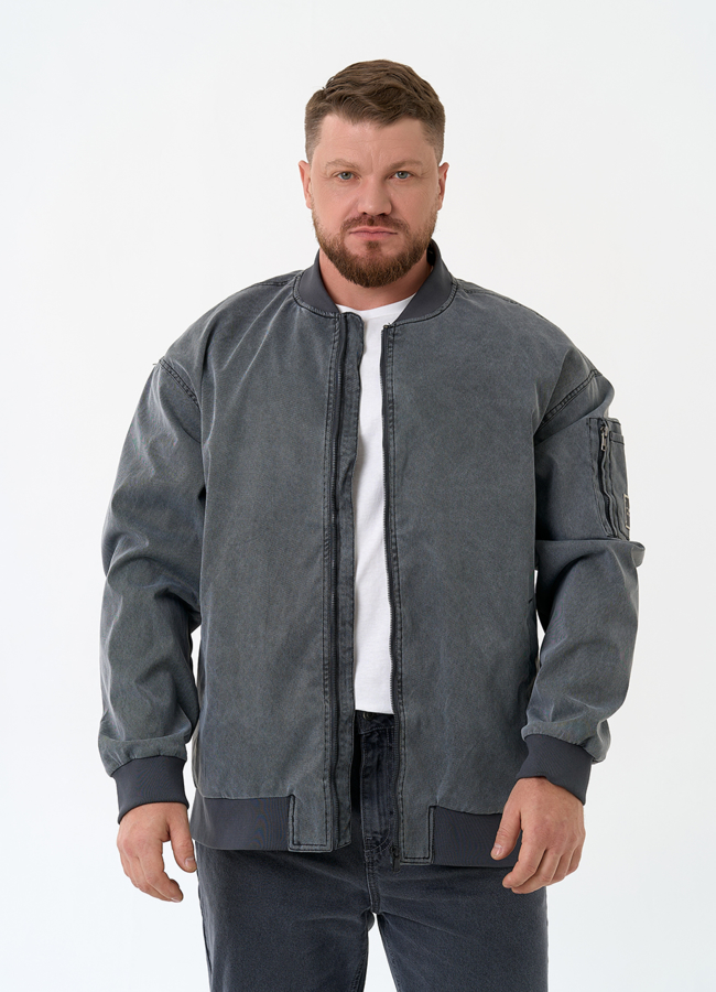 Мужская куртка бомбер  модель № 30492 меха малина