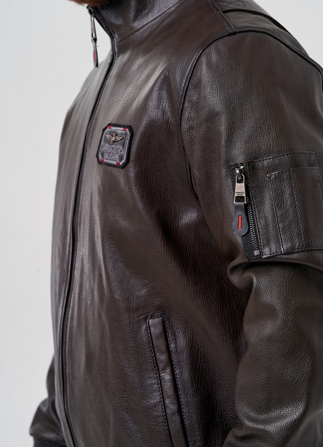 Мужская куртка из натуральной кожи  модель № 24393 универмаг малина