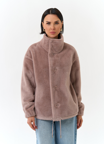 Женская двухсторонняя дубленка из эко замши