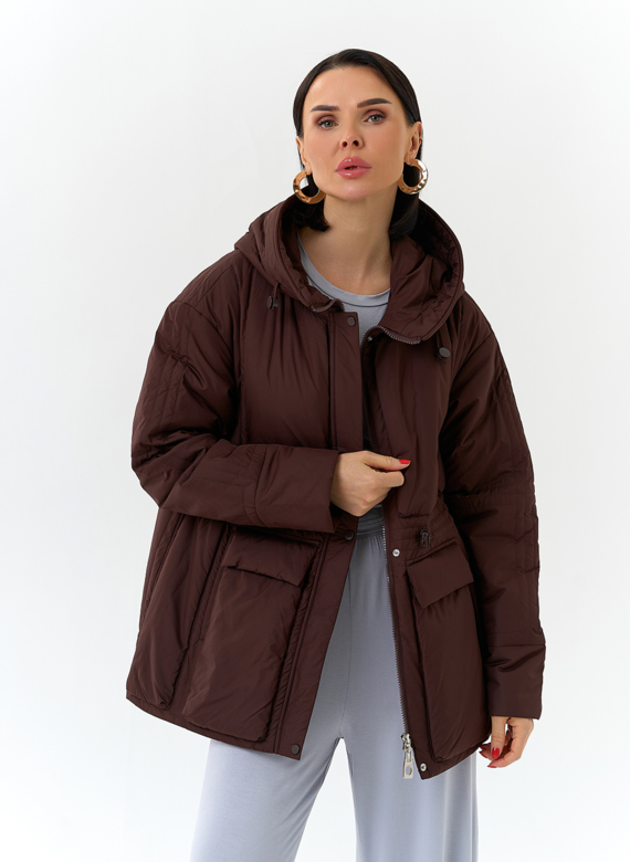 Женская куртка коричневого цвета