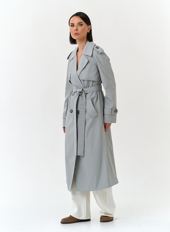 Женский плащ с поясом