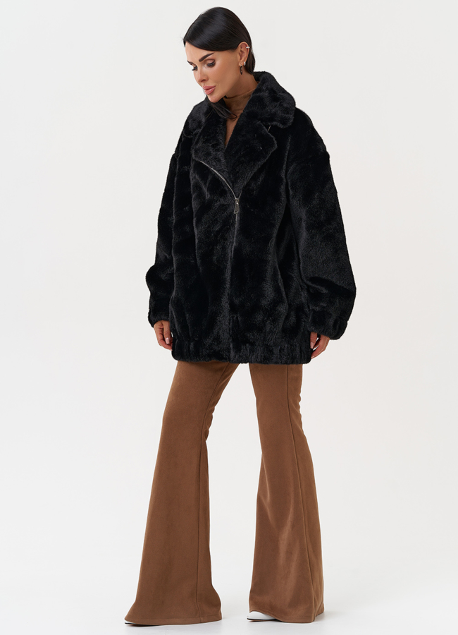 Женская шуба из эко меха со съёмными рукавами модель № 31248 в рассрочку