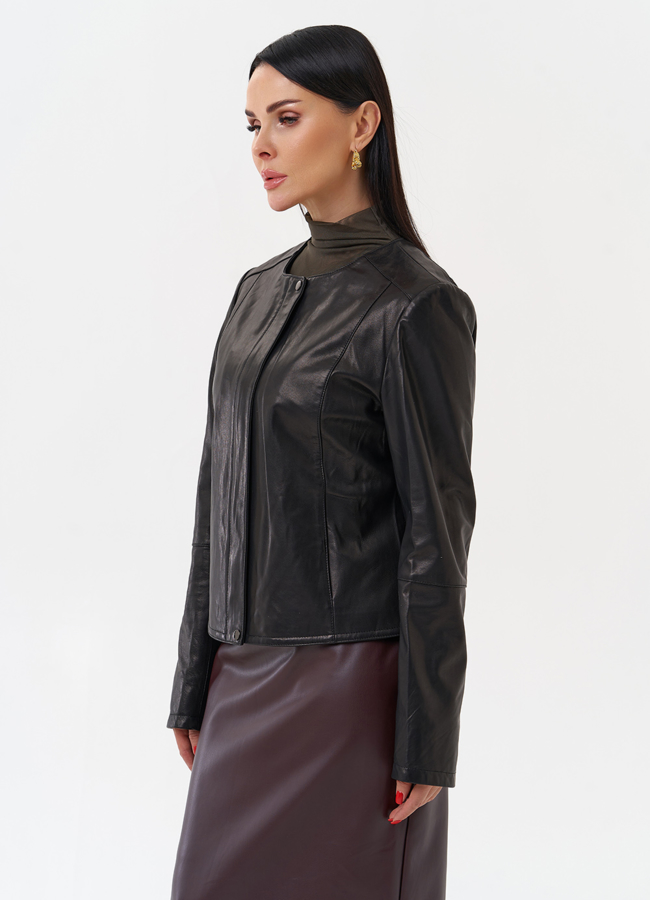Женская кожаная куртка модель № 29909 универмаг малина