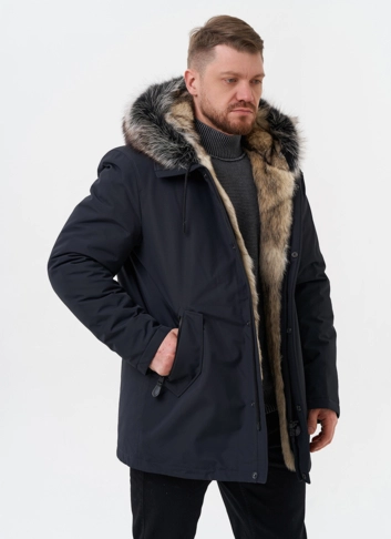 Парка мужская на мехе из волка