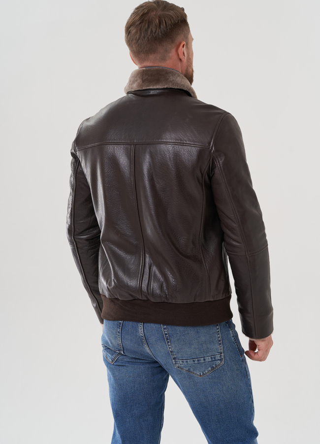 Мужская дубленка  модель № 82152 универмаг малина