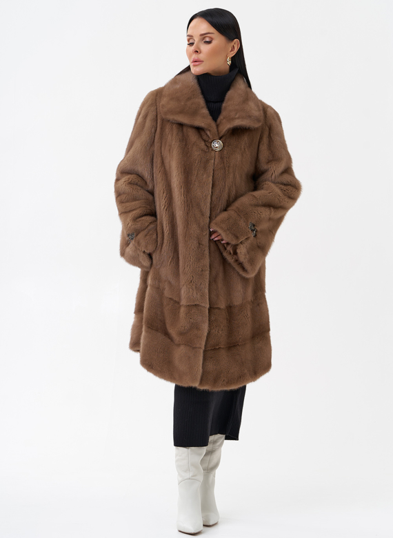 Норковая шуба с воротником