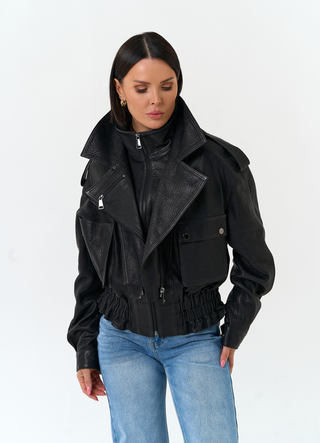 Женская куртка из натуральной кожи модель № 33170 универмаг малина