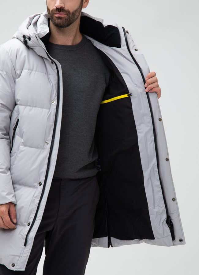 Мужской пуховик с капюшоном  модель № 28404 универмаг малина