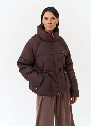 Женский пуховик с воротником стойкой