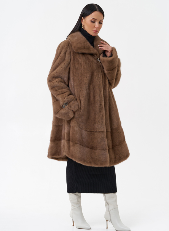 Норковая шуба с воротником